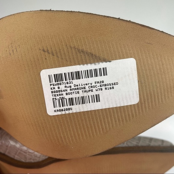 Kaanas Amarone Croc-Embossed Texan Booties Size 6 - Picture 8 of 8